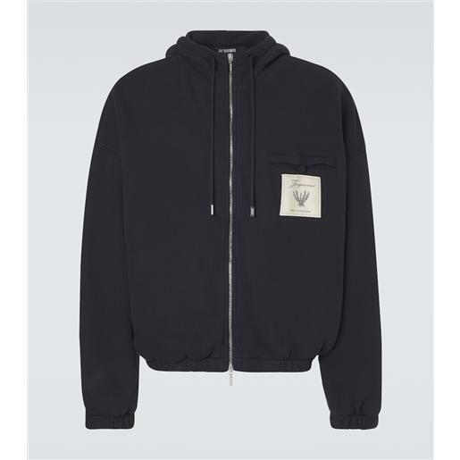 Jacquemus felpa con cappuccio torneo in pile di cotone