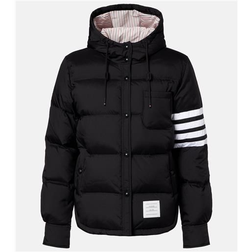Thom Browne piumino 4-bar trapuntato con cappuccio