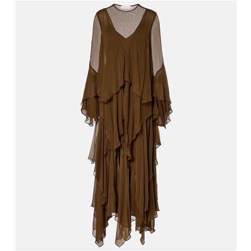 Zimmermann abito lungo in organza di seta