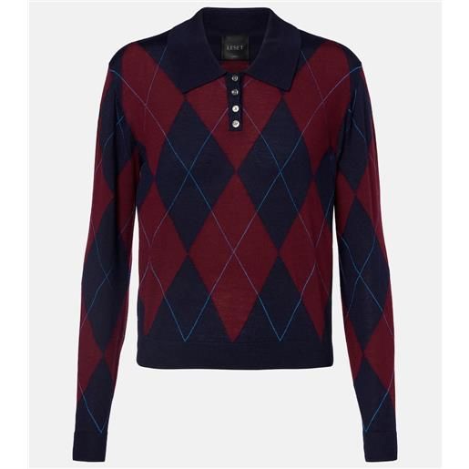 Leset polo james in lana a rombi