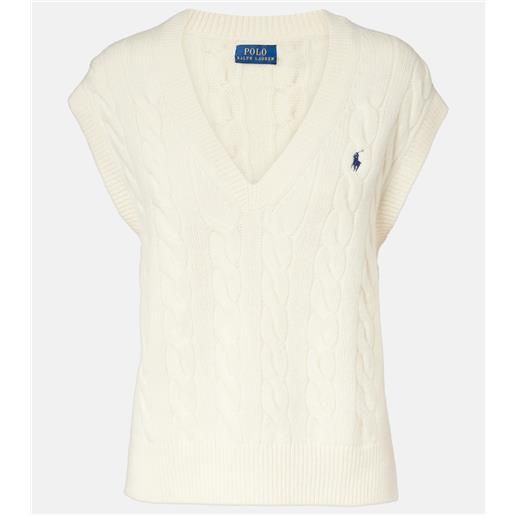 Polo Ralph Lauren gilet in lana e cashmere a trecce
