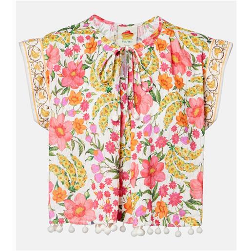 Farm Rio blusa in cotone con stampa banana flowers