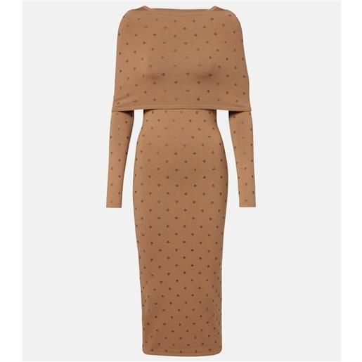 Max Mara abito midi adatti in misto lana con decorazioni