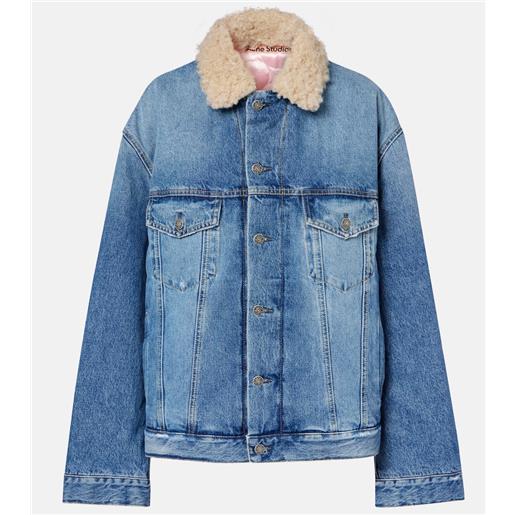 Acne Studios giacca di jeans con teddy