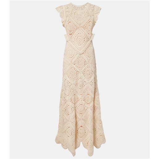 Ulla Johnson abito lungo annalisa in crochet di cotone