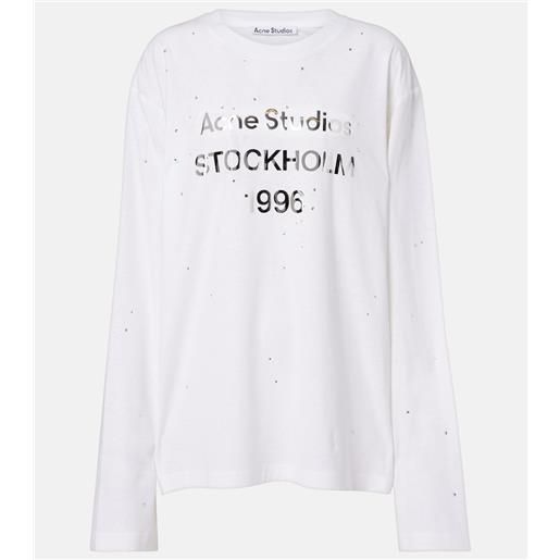 Acne Studios t-shirt in jersey di cotone e canapa con logo