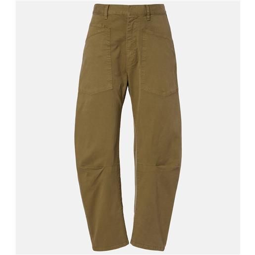 Nili Lotan pantaloni barrel shon in twill di cotone