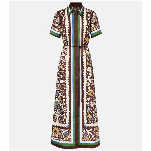 Alemais alã©mais abito chemisier maroc in lino con stampa