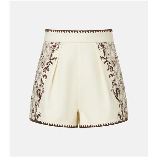 Alemais alã©mais shorts in lino e cotone con stampa