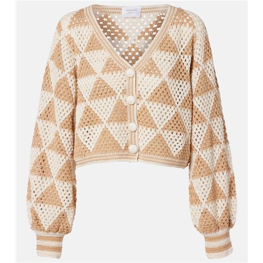 Anna Kosturova cardigan cropped maija in crochet di cotone