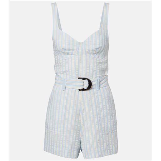 Simkhai jumpsuit corta in seersucker di misto cotone a righe