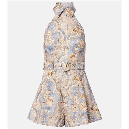Zimmermann jumpsuit corta daylight con stampa