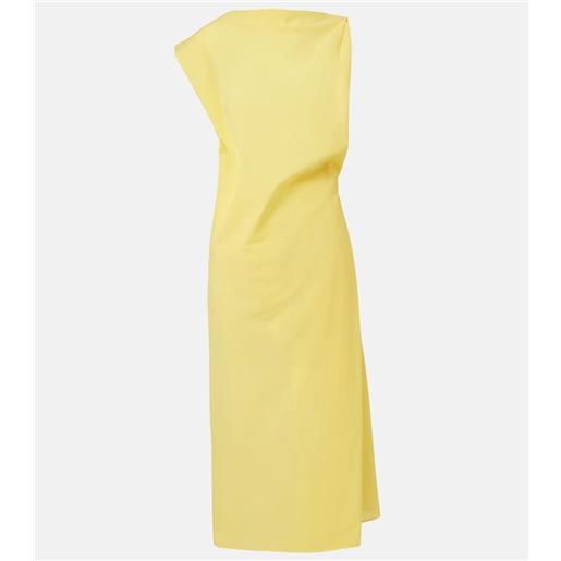Jacquemus abito midi drap in popeline di misto cotone