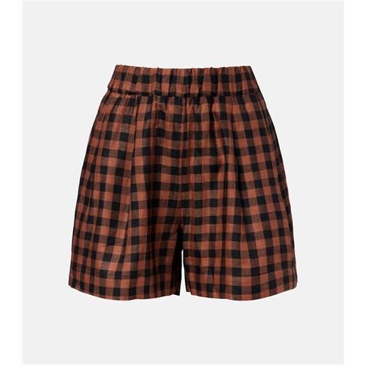 Asceno shorts in lino a quadri