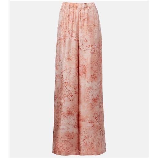 Max Mara pantaloni zirlo in twill di seta con stampa