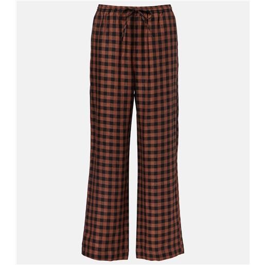 Asceno pantaloni in lino a quadri
