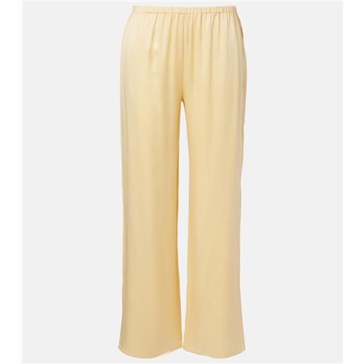 Asceno pantaloni a gamba larga loreto in charmeuse di seta