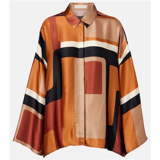 Faithfull camicia cora in raso con stampa