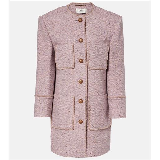 Chloe chloã© cappotto in tweed di misto lana