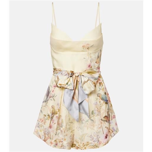 Zimmermann jumpsuit corta rebellion in lino e seta