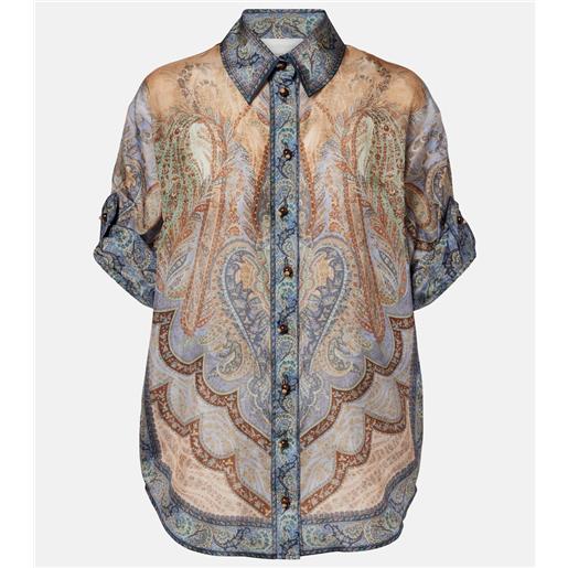 Zimmermann top wanderlust in seta con stampa