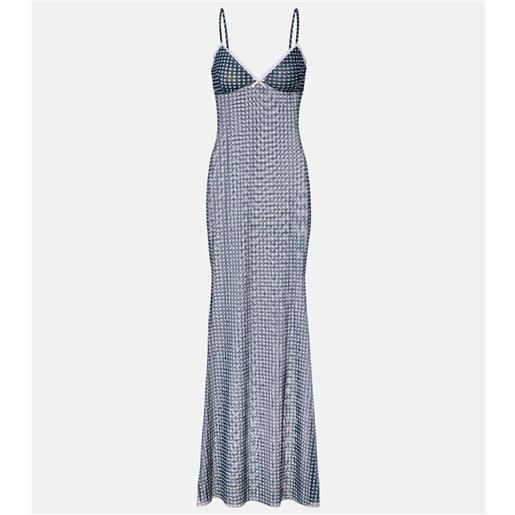 Bananhot abito lungo solay in mesh a quadretti