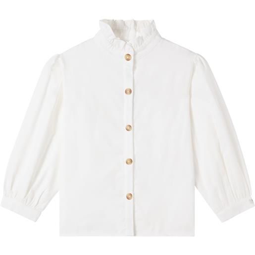 Donsje blusa fini in cotone con volant