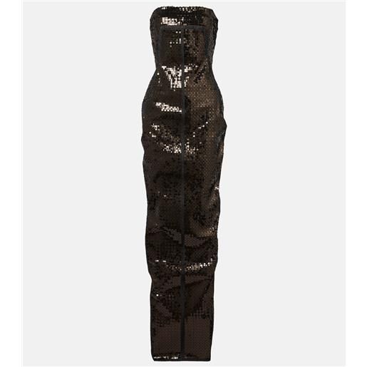 Rick Owens abito lungo di jeans con pailettes