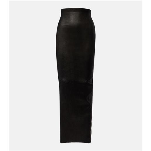 Rick Owens gonna lunga dirt pillar in pelle