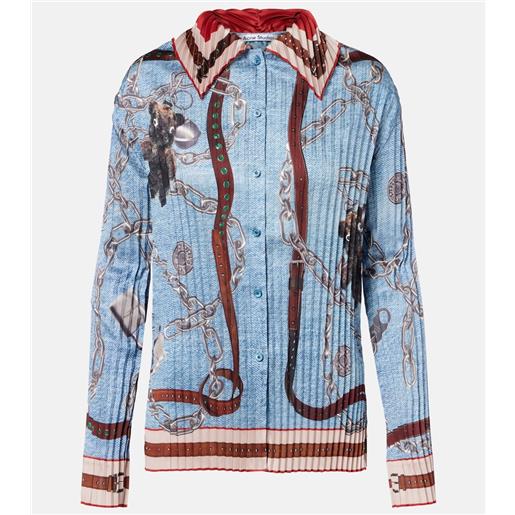 Acne Studios camicia trompe l'åil a pieghe con stampa
