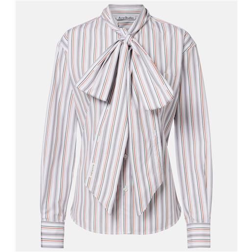 Acne Studios camicia in cotone a righe con fiocco