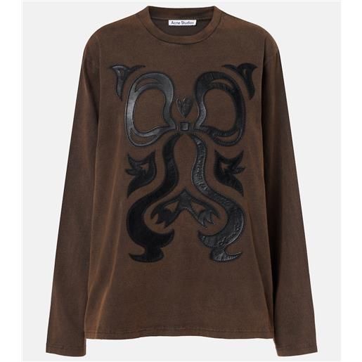 Acne Studios t-shirt edden in jersey di cotone con pelle