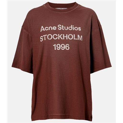 Acne Studios t-shirt in jersey di cotone e canapa con logo