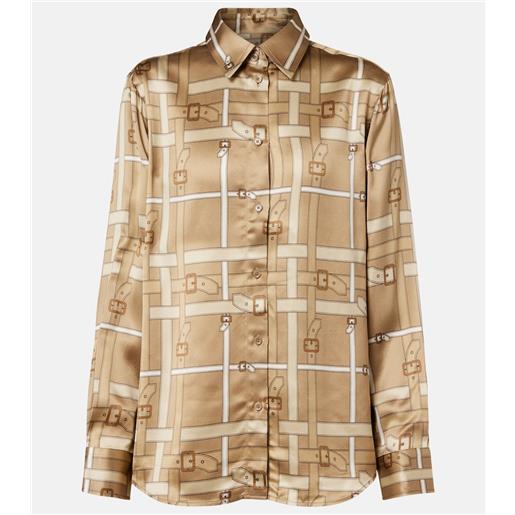 Burberry camicia emma in raso con stampa