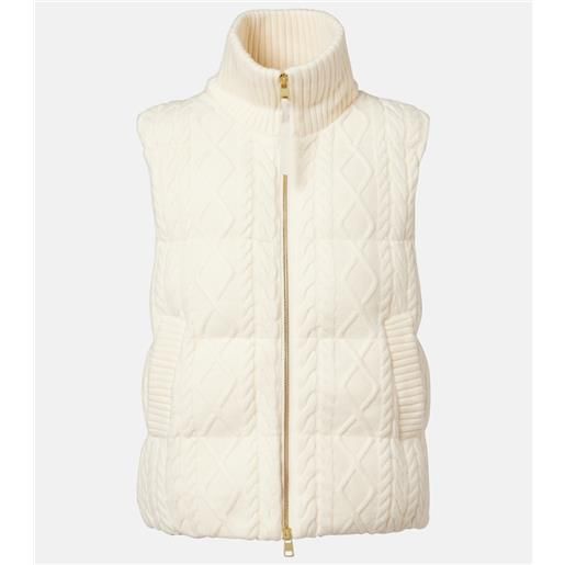 Varley gilet imbottito irina in maglia a trecce