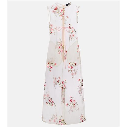Simone Rocha abito midi in organza trasparente con ricamo