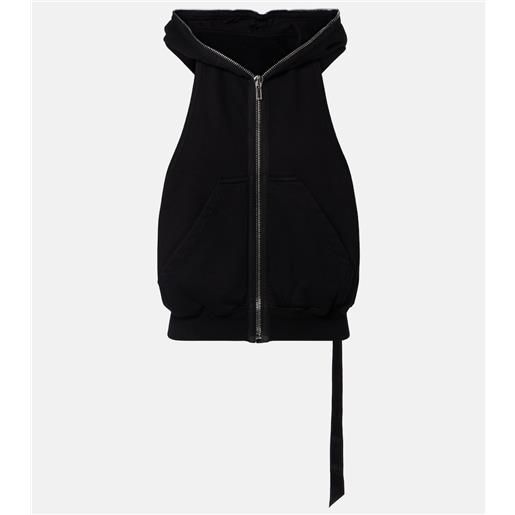 Rick Owens gilet in jersey di cotone con cappuccio
