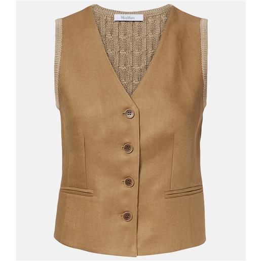 Max Mara gilet calibri in lino a trecce
