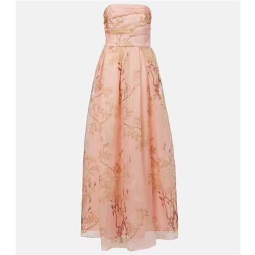 Max Mara abito lungo elegante dominio in organza di seta