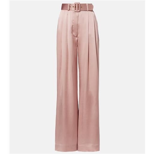 Zimmermann pantaloni a gamba larga in raso di seta