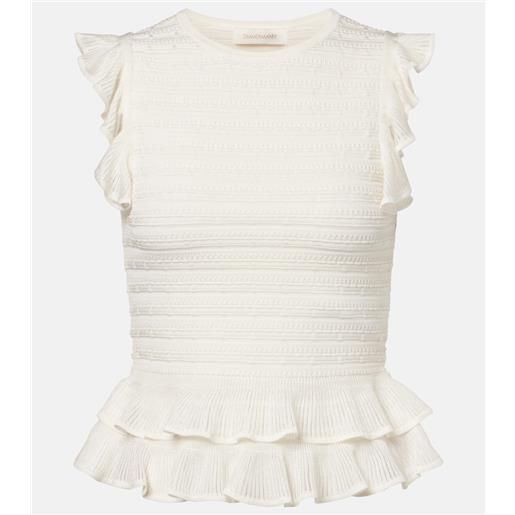 Zimmermann top luna in pizzo con ricamo