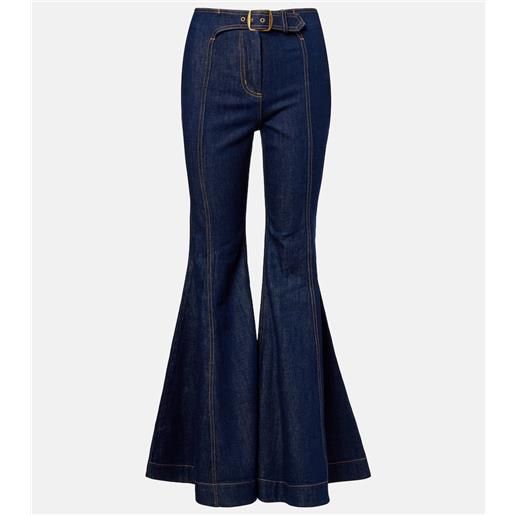 Zimmermann jeans luna a gamba larga con cintura