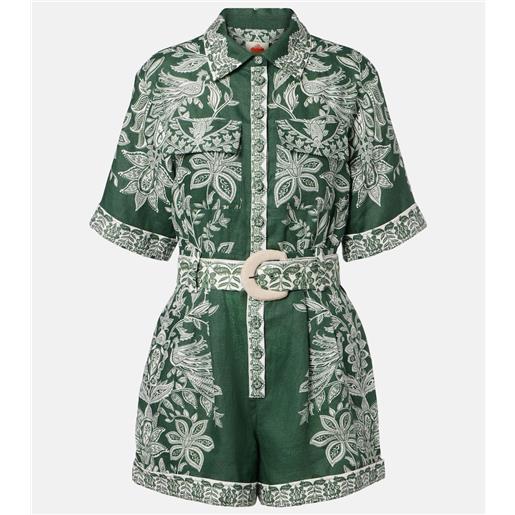 Farm Rio jumpsuit corta miranda in lino con stampa