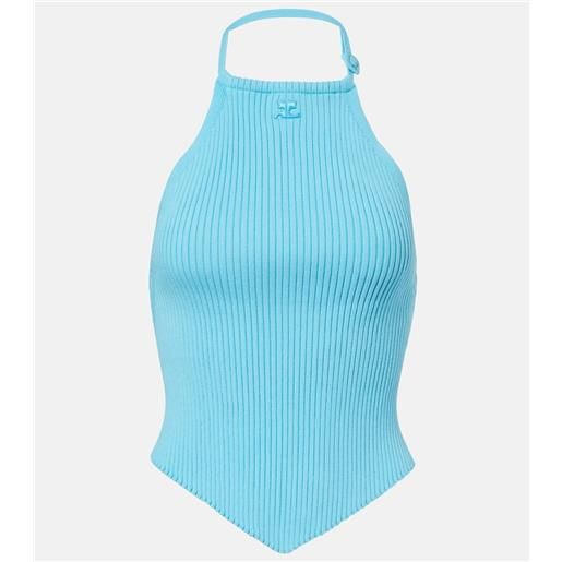 Courreges courrèges top in maglia a coste