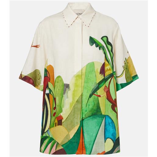 Alemais alémais x mokshini - camicia bowling in lino