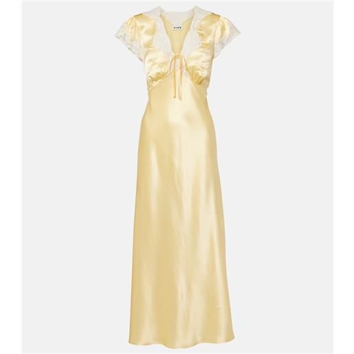 Rixo abito midi in raso con pizzo