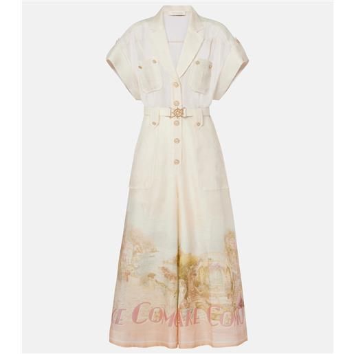 Zimmermann jumpsuit como in lino e seta