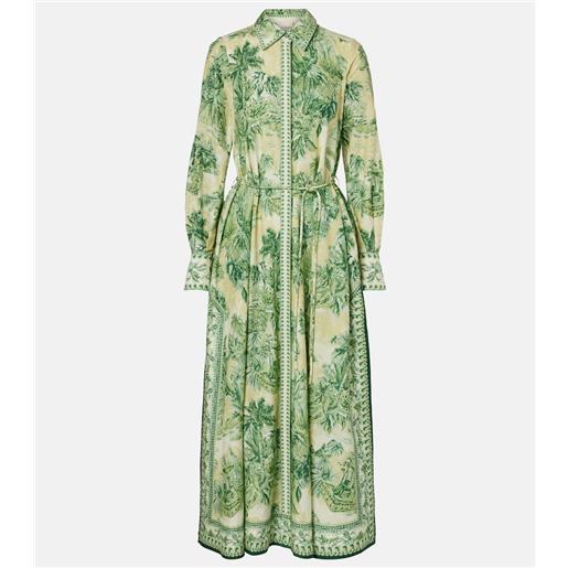 Alemais alã©mais abito chemisier sara in cotone e seta con stampa