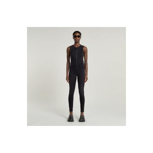 G-Star per donna. D18202-c910-a814 tuta nera lynn type 30 [3156819], nero, casual, denim, senza maniche / cinghie, cotone biologico, sosteni