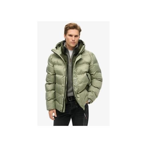 Superdry per uomo. M5011902a piumino con grafica verde [3186665], casual, polister riciclato, sostenibile